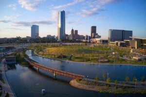 Scissortail Park in downtown Oklahoma City, Oklahoma, USA