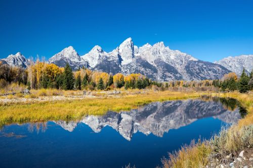 Teton Mountain Range im Herbst